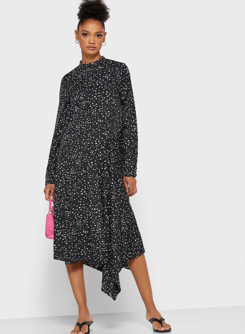TOPSHOP Asymmetric Printed Dress - Image 5