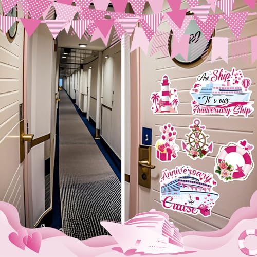Dazoratix Anniversary Cruise Door Magnets - 7 PCs Wedding Ship Cabin Stateroom Anchor Accessories Magnetic Stickers for Carnival Party Refrigerator Magnet Fridge Car Decorations Garage Locker Decor - Image 4