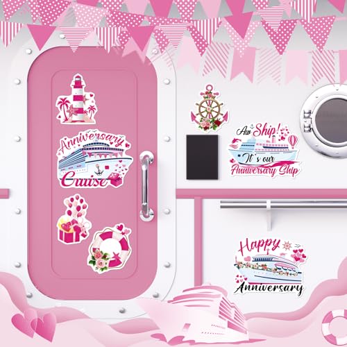 Dazoratix Anniversary Cruise Door Magnets - 7 PCs Wedding Ship Cabin Stateroom Anchor Accessories Magnetic Stickers for Carnival Party Refrigerator Magnet Fridge Car Decorations Garage Locker Decor - Image 3
