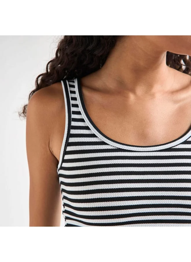 FAV Striped Tank Top with Round Neck