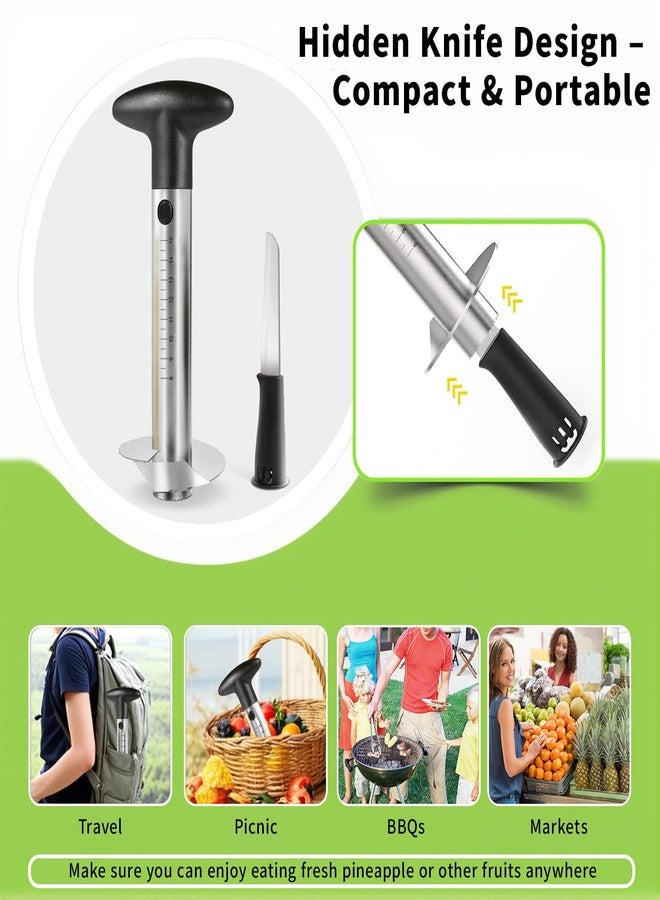 YYP Pineapple Corer and Slicer with Measurement Marks – Stainless Steel Pineapple Cutter for Perfect Pineapple Rings & Effortless Cutting (Black) - Image 4