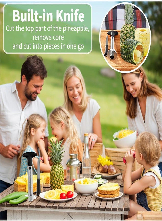 YYP Pineapple Corer and Slicer with Measurement Marks – Stainless Steel Pineapple Cutter for Perfect Pineapple Rings & Effortless Cutting (Black) - Image 3