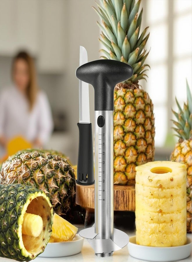 YYP Pineapple Corer and Slicer with Measurement Marks – Stainless Steel Pineapple Cutter for Perfect Pineapple Rings & Effortless Cutting (Black) - Image 5