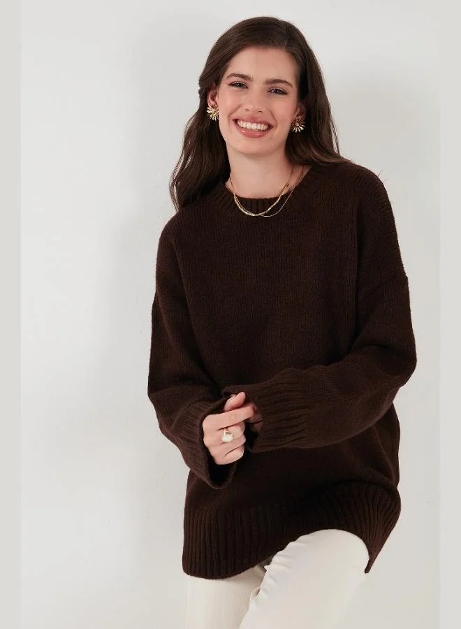 Lela Lela Regular Fit Crew Neck Basic Knitwear Sweater Women's SWEATER 4616213