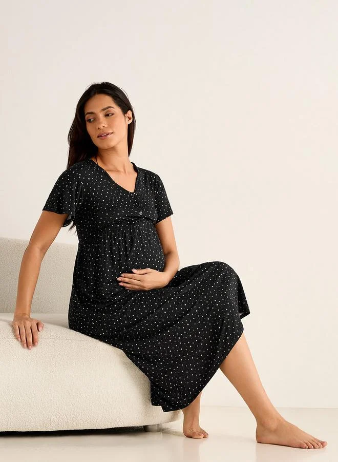 سبلاش فيڤ فستان نوم للحوامل مطبوع