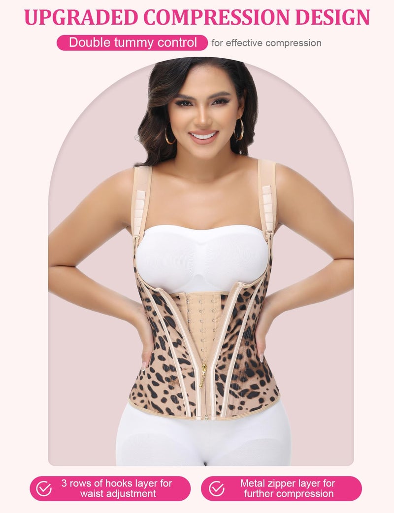 SHAPSHE Waist Trainer for Women, Tummy Control Sports Girdle, Workout Body Shaper with Adjustable Shoulder Strap - Image 2