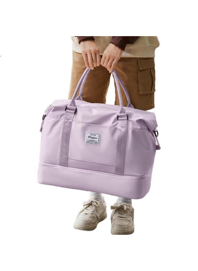 Landcase Handheld Travel Bag, Large Capacity For Women, Sports And Fitness Bag, Wet And Dry Separation, Maternity Bag, Luggage Bag For Men, 4058 Light Purple - Image 3