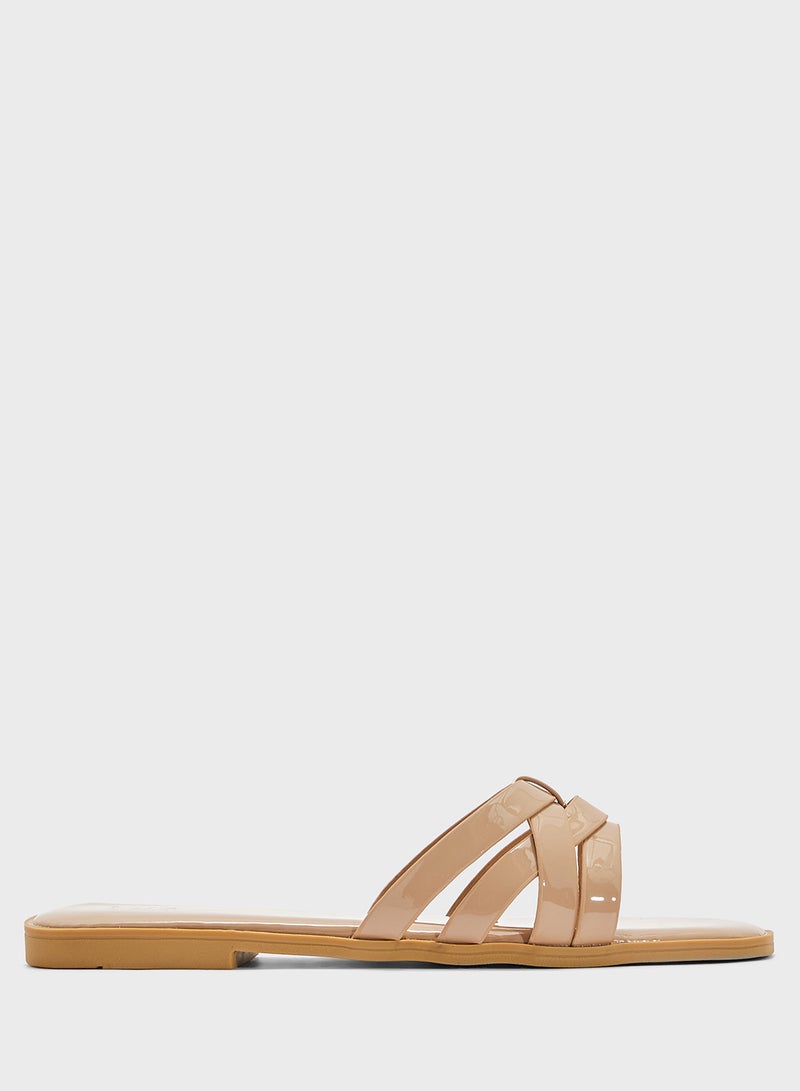 ELLA Patent Flat Sandal - Image 1
