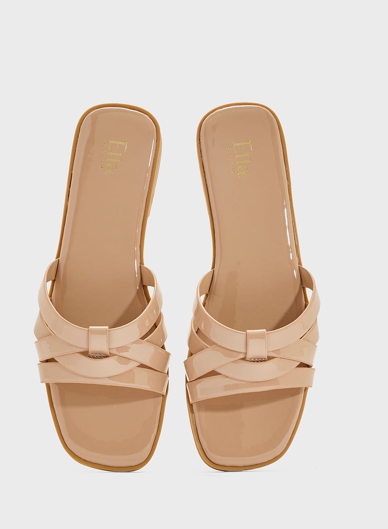 ELLA Patent Flat Sandal - Image 4