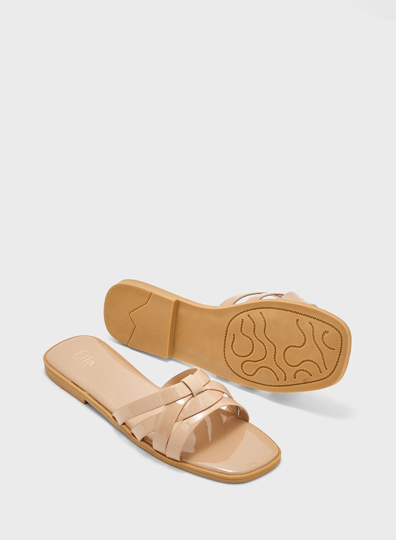 ELLA Patent Flat Sandal - Image 3
