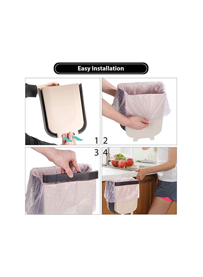 Zaboon Can/Holder For Kitchen Cabinet Door Bathroom Bedroom Office Car Portable & Outdoor Smallcollapsiblefoldable Waste Bin/Garbage Can 23 * 20 * 5Cm Assorted - Image 4