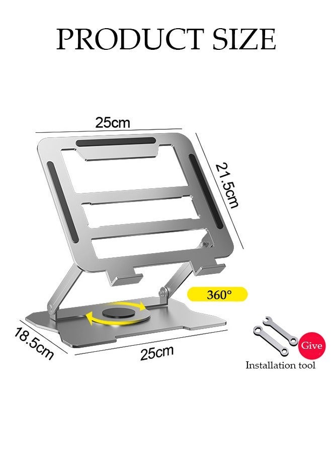 DUNISO Adjustable Laptop Stand with 360 Rotating Base, Ergonomic Laptop Riser for Collaborative Work, Fully Foldable for Easy Storage, Fits MacBook / All Laptops up to 17 inches - Image 4