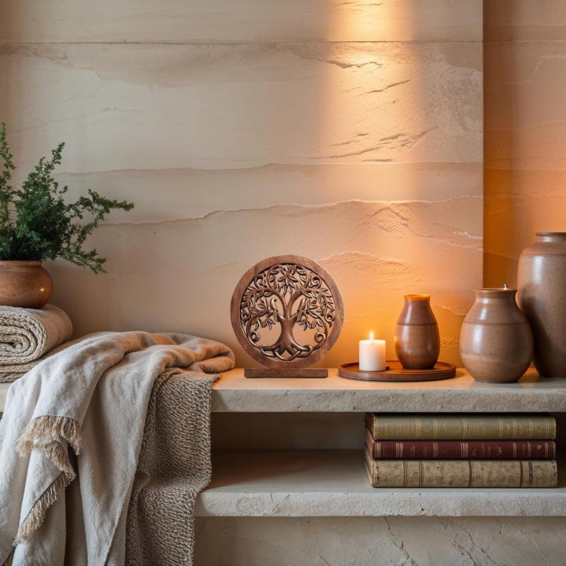 Decozen Solid Wood Tree Sculpture - Home Decor, Living Room, Boho, Coffee Table, Centerpiece Table Decorations, Mantle, Dining Table Centerpiece, Bathroom Shelf, Farmhouse, Christmas Decorations - Image 4