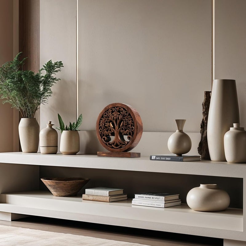 Decozen Solid Wood Tree Sculpture - Home Decor, Living Room, Boho, Coffee Table, Centerpiece Table Decorations, Mantle, Dining Table Centerpiece, Bathroom Shelf, Farmhouse, Christmas Decorations - Image 5