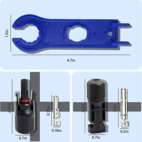 YXGOOD Solar Connectors Male/Female IP67 Waterproof Solar Panel Cable Connectors (6 Pairs) - Image 5
