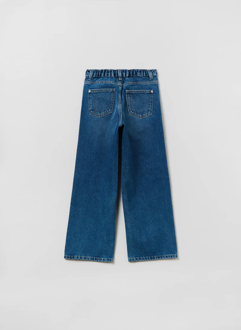 او في اس Culotte jeans with five pockets