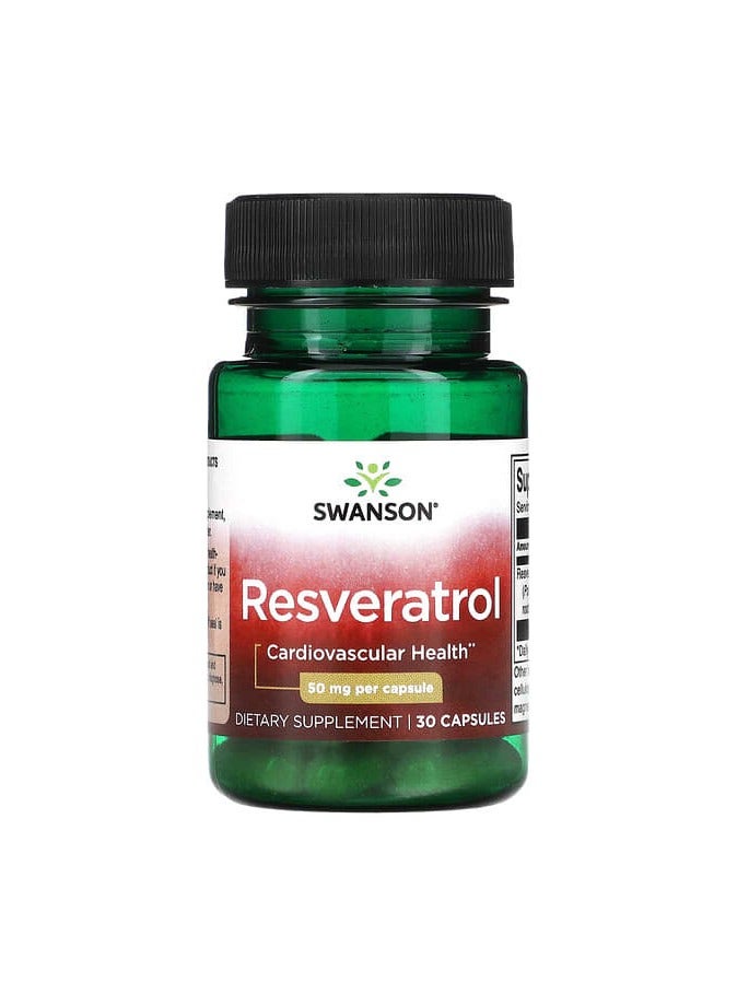 SWANSON ريسفيراترول، 50 ملغ، 30 كبسولة