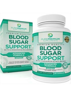 PurePremium Blood Sugar Support Supplement - Support Normal Blood Sugar and Glucose Metabolism - Advance Formula Blood Sugar Health Support - All Natural Herbal Supplements - 60 Capsules