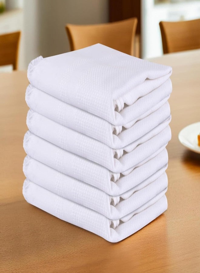 Soft Cotton White Face Towels | Multipurpose Napkins for Face, Hands & Kitchen Use (14x24 Inches) (12) - Image 1