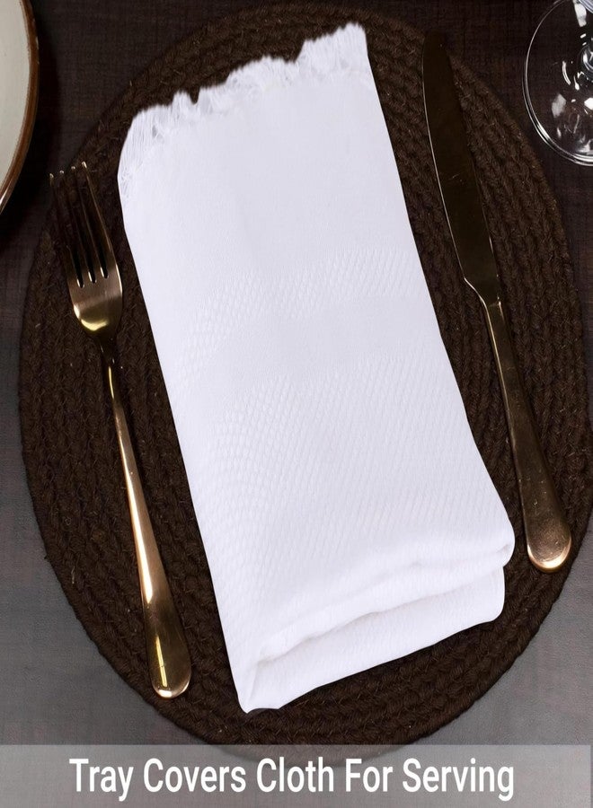 Soft Cotton White Face Towels | Multipurpose Napkins for Face, Hands & Kitchen Use (14x24 Inches) (12) - Image 4