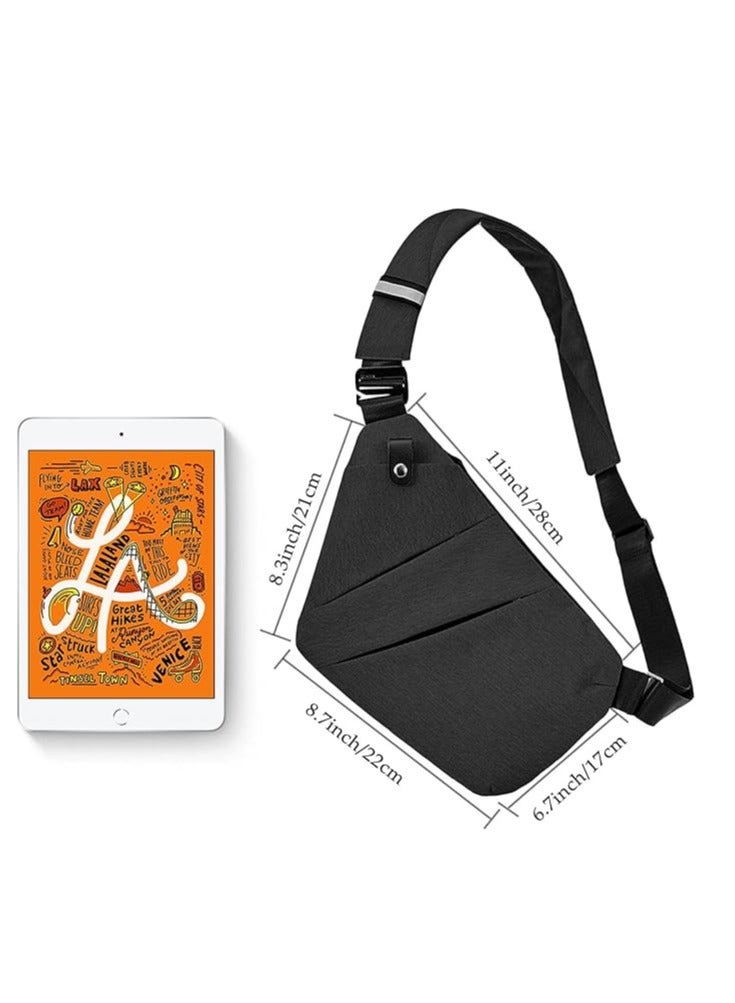 Oasisgalore Multi-pocket Chest Bag Anti-Theft Shoulder Travel Bag Sling Crossbody Bag for Men Bicycle Travel - Image 2