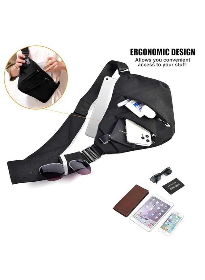 Oasisgalore Multi-pocket Chest Bag Anti-Theft Shoulder Travel Bag Sling Crossbody Bag for Men Bicycle Travel - Image 3