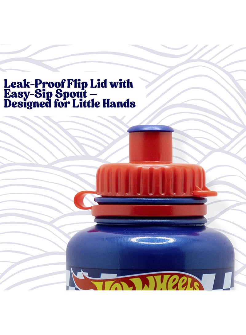 Stor Ergo Sport Water Bottle 430 Ml Hotwheels Blue Fire - Image 3