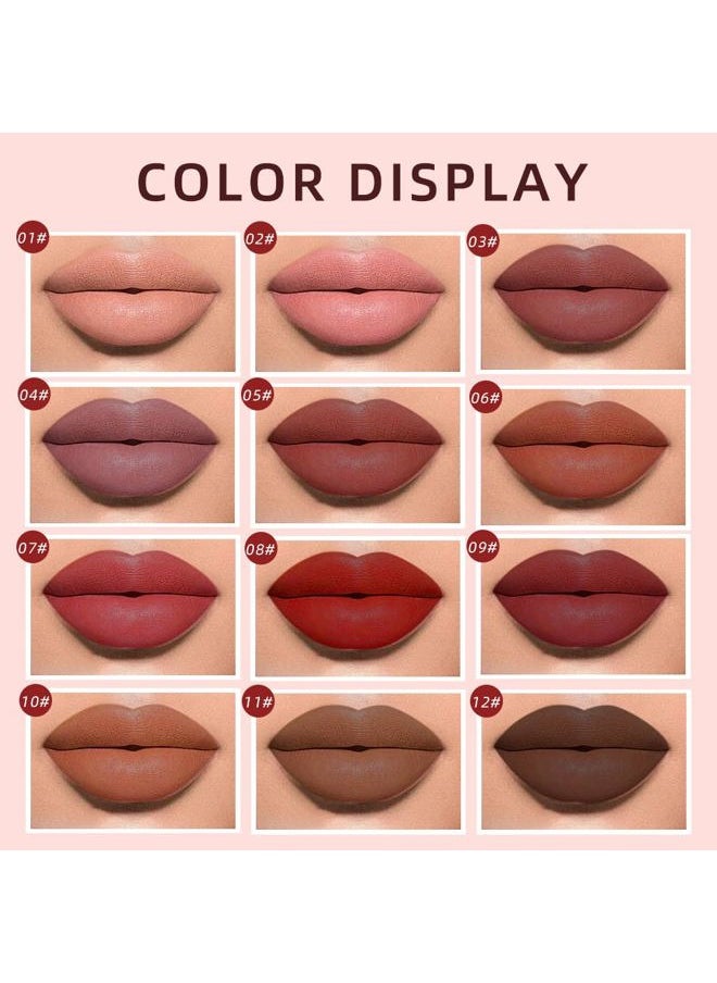 Bestland - 12Pcs Matte Lipstick Lip Makeup Kit, Velvety Liquid Lipstick Waterproof Long Lasting Durable Nude Zodiac Signs Lip Gloss Beauty Cosmetics Gift Box Makeup Set Kit (12 Piece Set) - Image 1