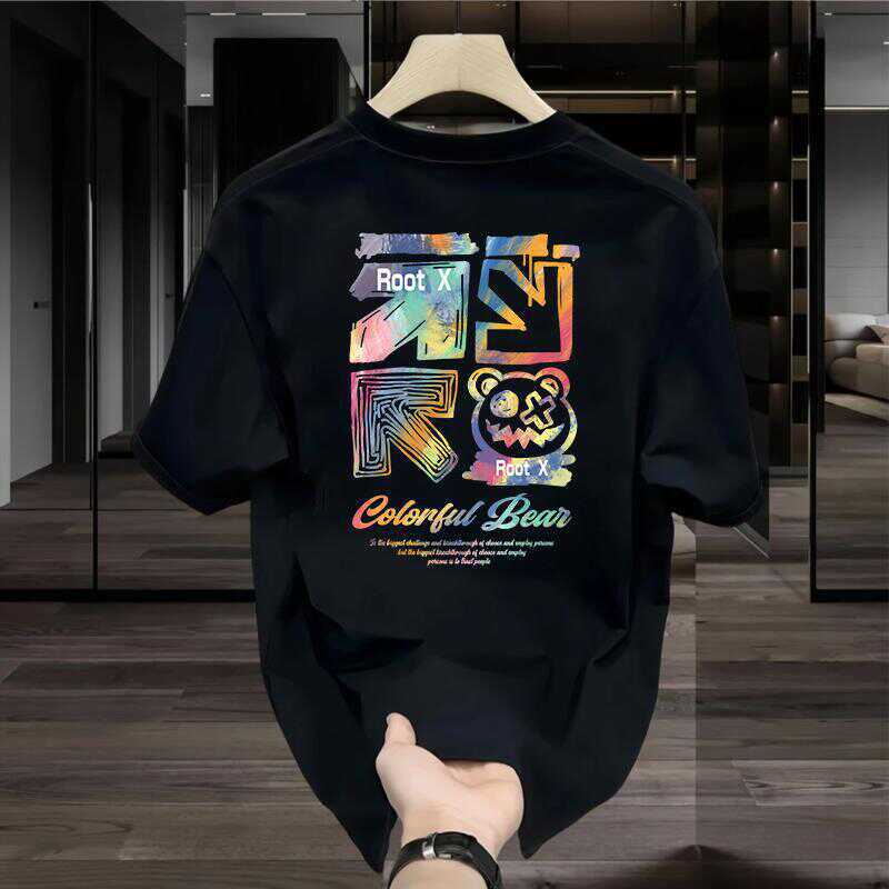 Poker Printed Short-Sleeved Boys Summer Ins Trendy Brand Students Hong Kong-Style Trendy Loose All-Match Cotton Half-Sleeved T-Shirt - Image 3