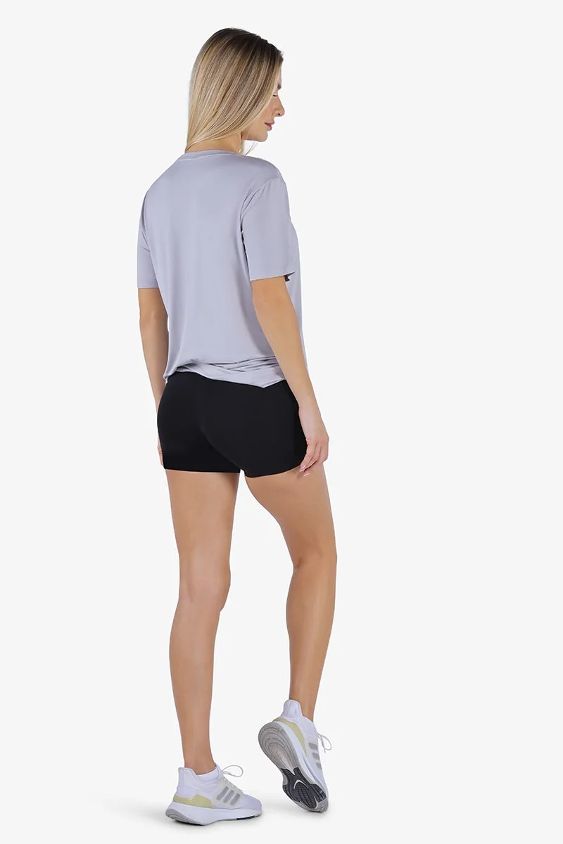 Yeseco  Women’s Grey Round Neck T-Shirt – Ultra-Soft Bamboo Viscose Activewear Top – Sustainable & Stretchable for Women | Best Price UAE