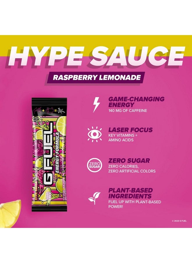 G Fuel Hype Sauce Energy Powder Packets, Sugar Free, Clean Caffeine Focus Supplement, Water Mix, Raspberry + Lemonade Flavor, Focus Amino, Vitamin + Antioxidants Blend - 6 Stick Pack, 0.25 oz - Image 2