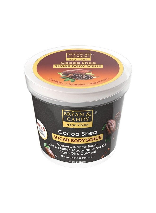 BRYAN & CANDY Sugar Body Scrub Ph 5.5 For Tan Removal & Exfoliation ; For Women & Men ; 250G (Cocoa Shea) - Image 1