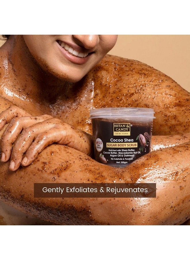 BRYAN & CANDY Sugar Body Scrub Ph 5.5 For Tan Removal & Exfoliation ; For Women & Men ; 250G (Cocoa Shea) - Image 4