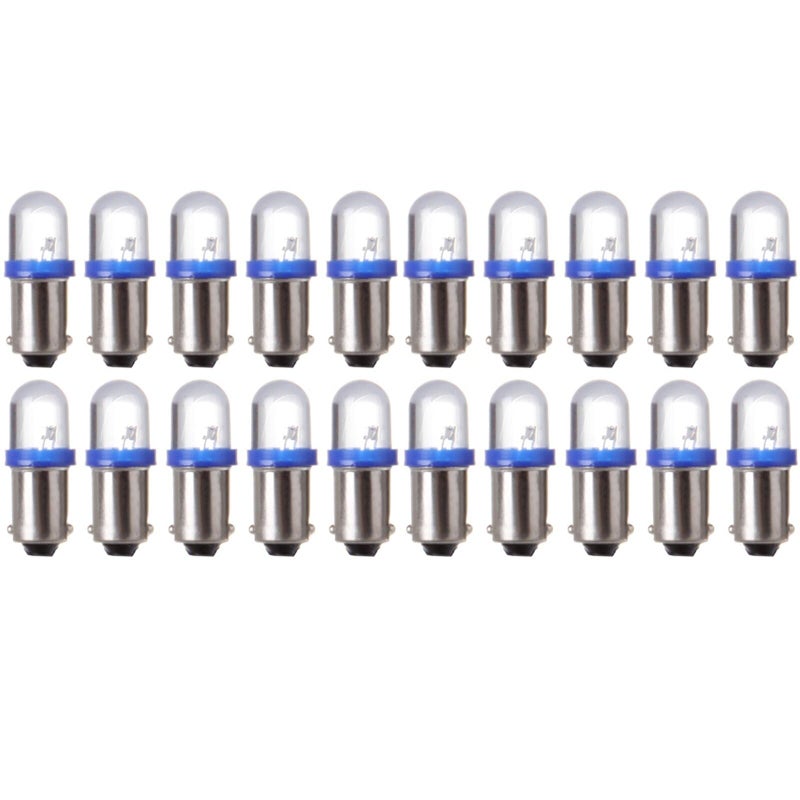 cciyu 20 Pack Blue BA9S 57 Bayonet LED Bulb Gauge Cluster Instrument Panel Light Lamp