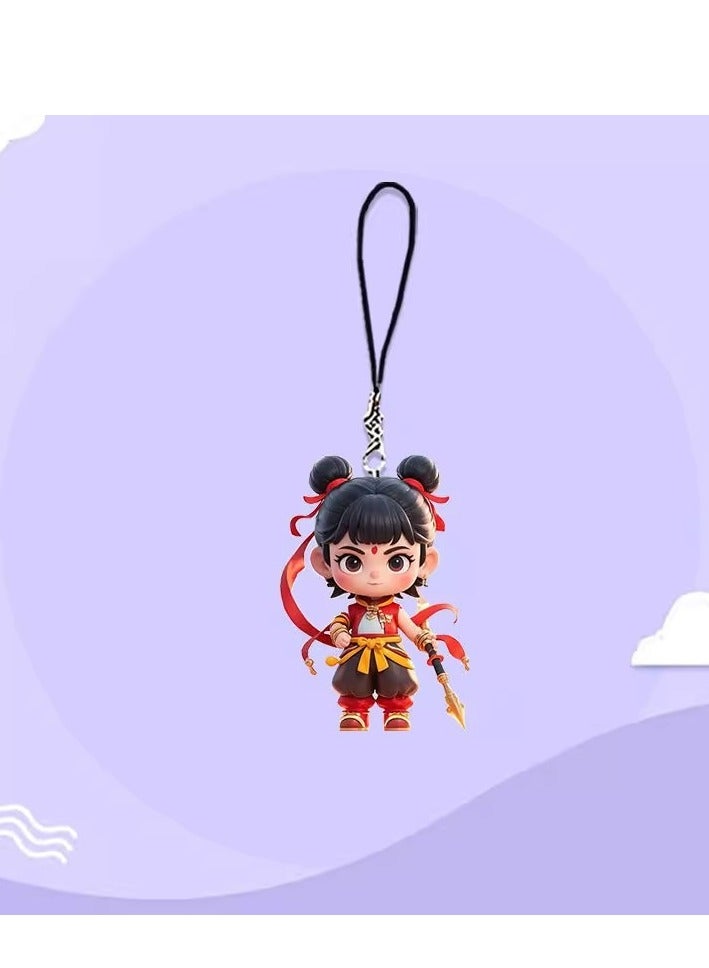 WAIKIL ''Nezha 2'' Acrylic Mobile Phone Decoration Pendant Movie Peripheral Keychain - NaZha - Image 1