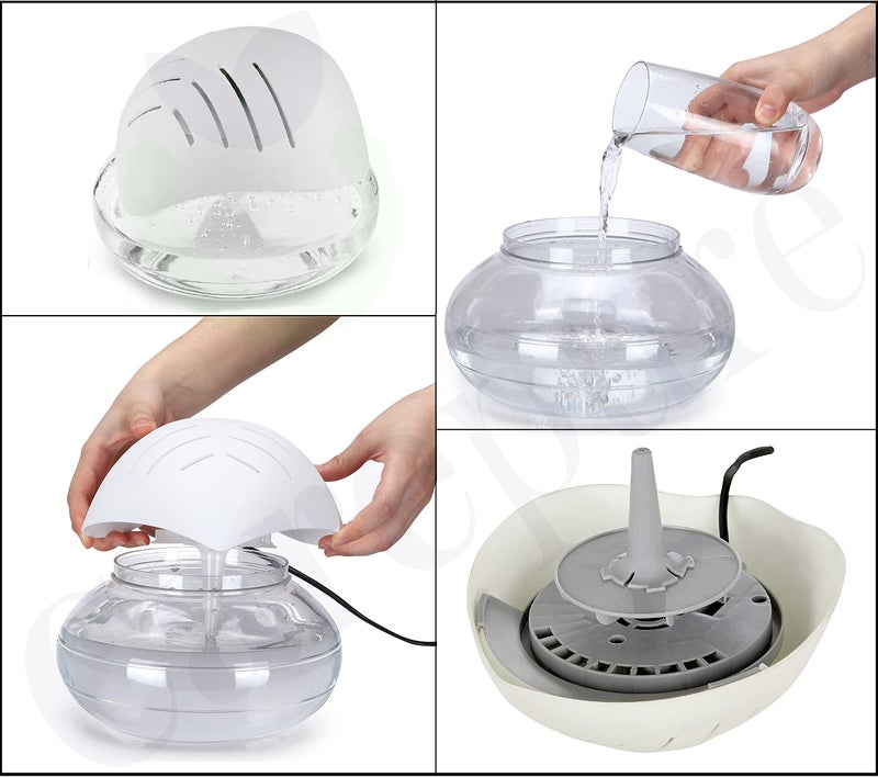 Carepure Water Base Air Purifier And Humidifier Aroma Diffuser Air Revitalizer With Monochrome Light (White - Leaf Shape) ,1.5 L - Image 3