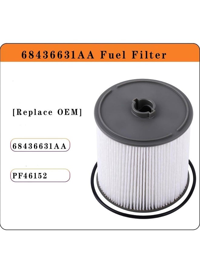 ZIMGLOBAL Fuel Filter 68436631Aa Pf46152 Compatible With Ram 2019-2022 2500 3500 4500 5500 6.7L Diesel Engine, Ram 1500 3.0L V6 Eco Diesel Frame Chassis Mounted, 2020-2022 Jeep Wrangler/Gladiator 3.0L V6 Diesel  - Image 5