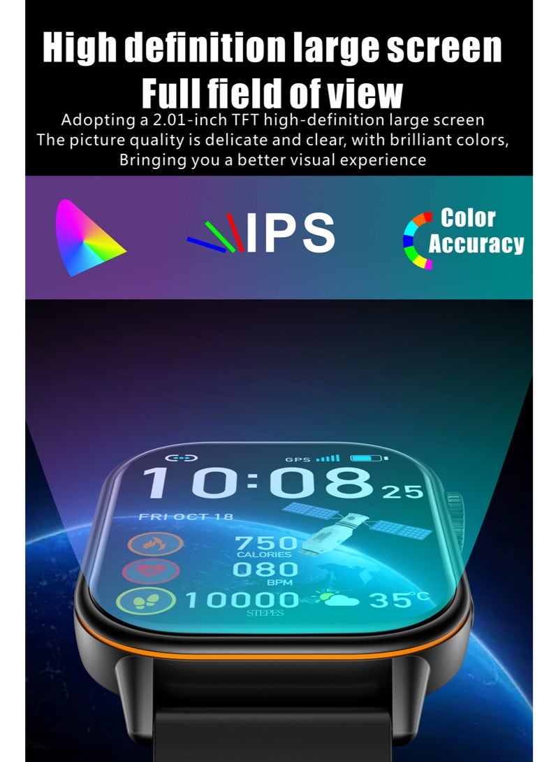 رولستيمي ساعة بلوتوث ذكية للرجال والنساء ، شاشة تعمل باللمس عالية الوضوح ، آي بي 68 مقاوم للماء ، أكثر من 100 وضع رياضي ، الرد اللاسلكي / إجراء المكالمات ، مراقبة النوم ، عمر بطارية طويل الأمد ، ساعة ذكية كيو إكس 17 - Image 3