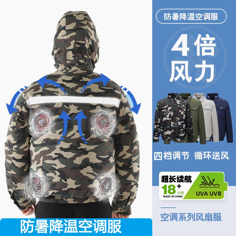 Cooling Fan Work Vest with 4 Detachable Fans Unisex Summer Air Conditioning Vest - Image 1