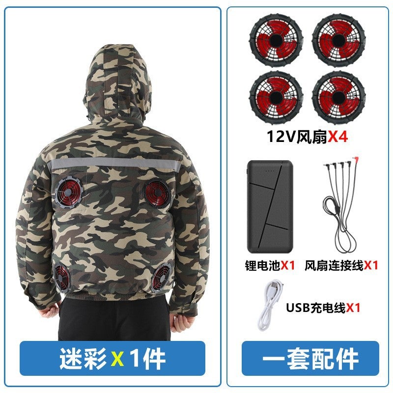 Cooling Fan Work Vest with 4 Detachable Fans Unisex Summer Air Conditioning Vest - Image 2
