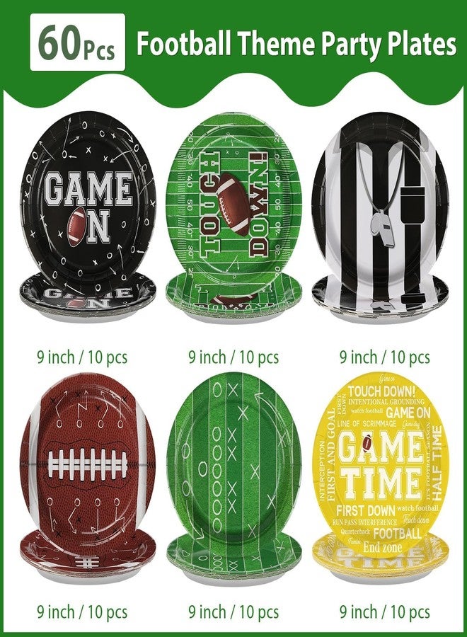 Grencian 60 Pcs Football Symbols Paper Plates - Image 2