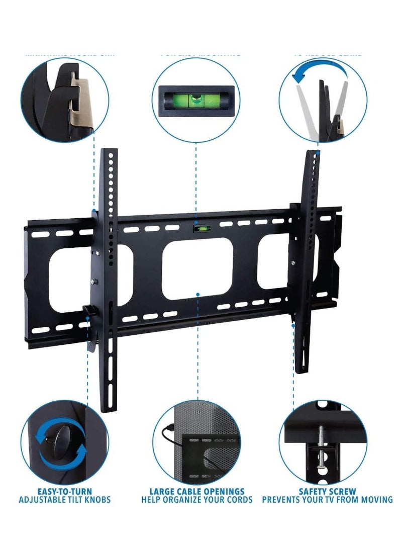 Generic Tilting TV Wall Mount Bracket For Samsung Sony Vizio LG Panasonic TCL Element 32 40 42 47 50 55 60 65 Inch TVs VESA 200x200 400x400 600x400, 750x450 Compatible Premium Tilt 175 Lbs Capacity  - Image 2