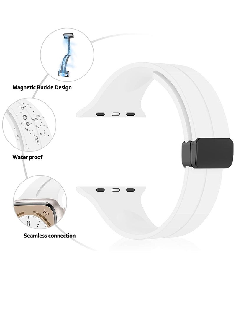 GENNEXT Simple Stylish Folding Magnetic Silicone Strap Band Shockproof Wear Resisting For 42MM 44M 45MM 49MM Series Ultra - Image 2