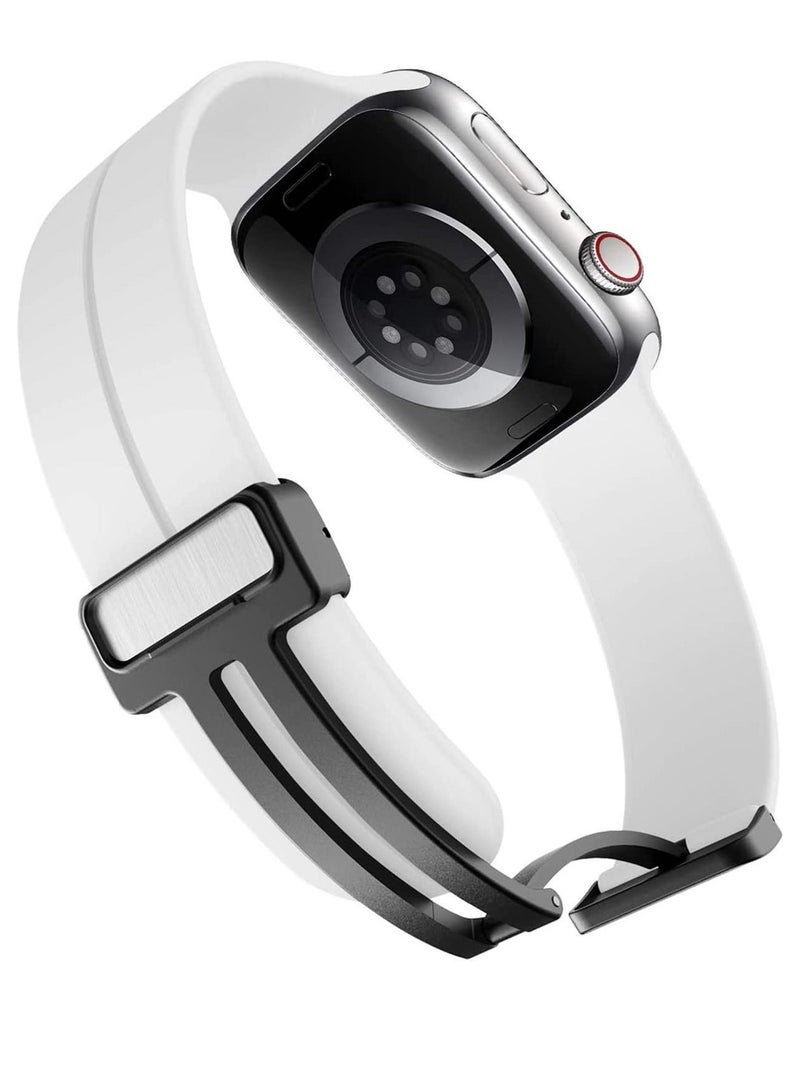 GENNEXT Simple Stylish Folding Magnetic Silicone Strap Band Shockproof Wear Resisting For 42MM 44M 45MM 49MM Series Ultra - Image 3