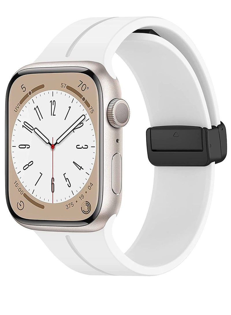 GENNEXT Simple Stylish Folding Magnetic Silicone Strap Band Shockproof Wear Resisting For 42MM 44M 45MM 49MM Series Ultra - Image 1