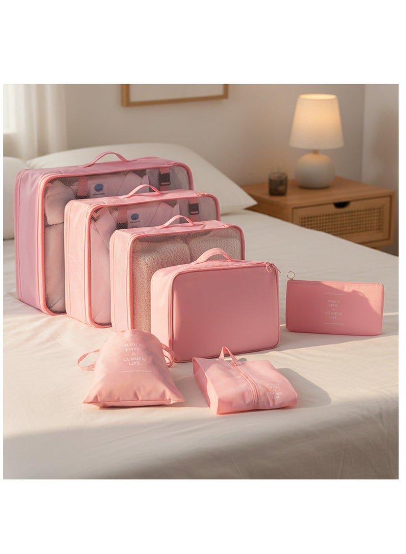 ZAAPPY 7 Pcs Travel Organizer Cube Set, Foldable Design with Snap Closure, Multi-Purpose Storage for Dress, Shoes, Accessories and Cosmetics - Image 1