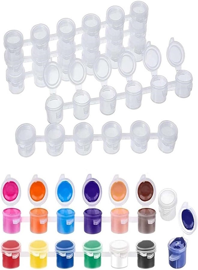 Generic 60 Pots Empty Paint Strips 3ml Mini Pot Pod Arts Crafts Plastic Storage Containers for Schools Summer Camps Birthdays - Image 1