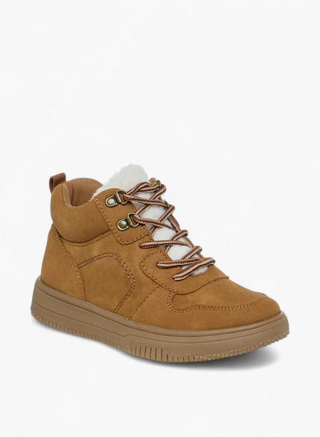 Mister Duchini Stitch Detail Ankle Boots with Lace-Up Closure