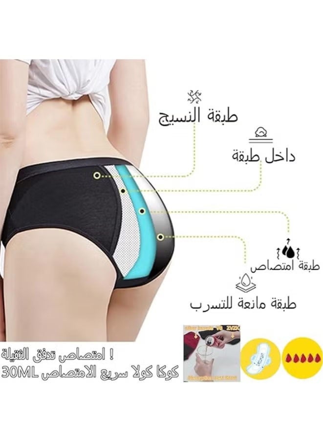 Women Absorbent Leak Proof Panty Pants Menstrual Panties 3 Pack - Image 5
