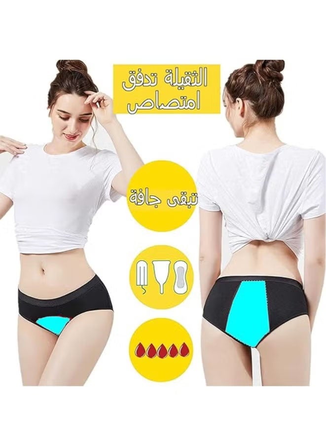 Women Absorbent Leak Proof Panty Pants Menstrual Panties 3 Pack - Image 2
